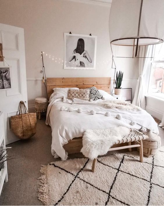 rustic scandinavian bedroom